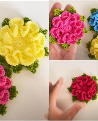 3D FLOWER CROCHET KNITTING PATTERN