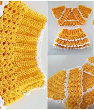 How To Knit a Crocheted Baby Skirt Easy Baby Skirt page 7 696x381 optimized