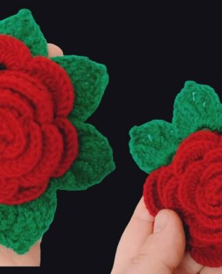 Easy crochet rose motif making for beginners