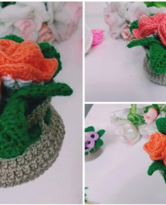 Wonderful ! CROCHET FLOWER POT /Crochet Basket Coasters