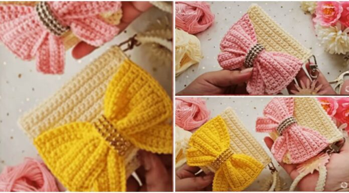 🎀 Crochet Bow Mini Bag Pattern | Easy Crochet Bow Purse