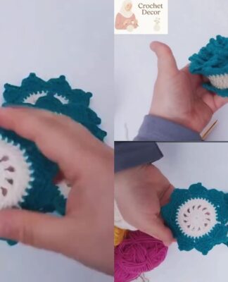 Handmade Crochet Flower Coaster – Decorative Table Accent page 1png