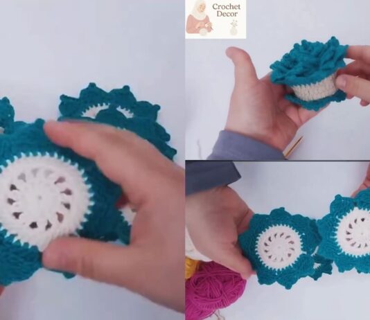Handmade Crochet Flower Coaster – Decorative Table Accent page 1png